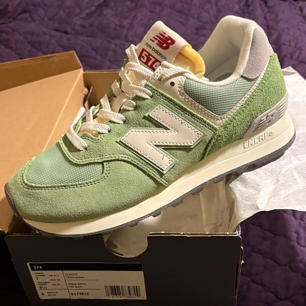 New Balance Mint Green and White Sneakers